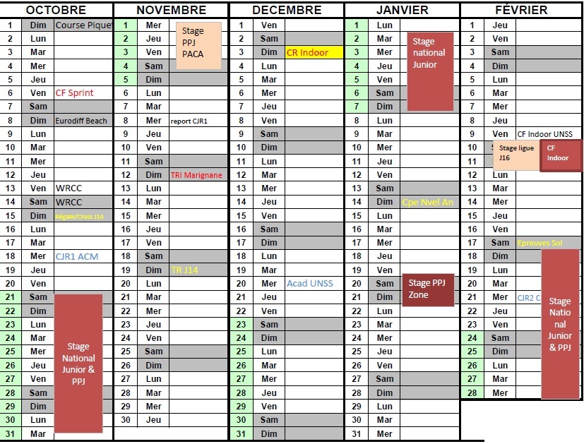 calendrier 2018 Part1